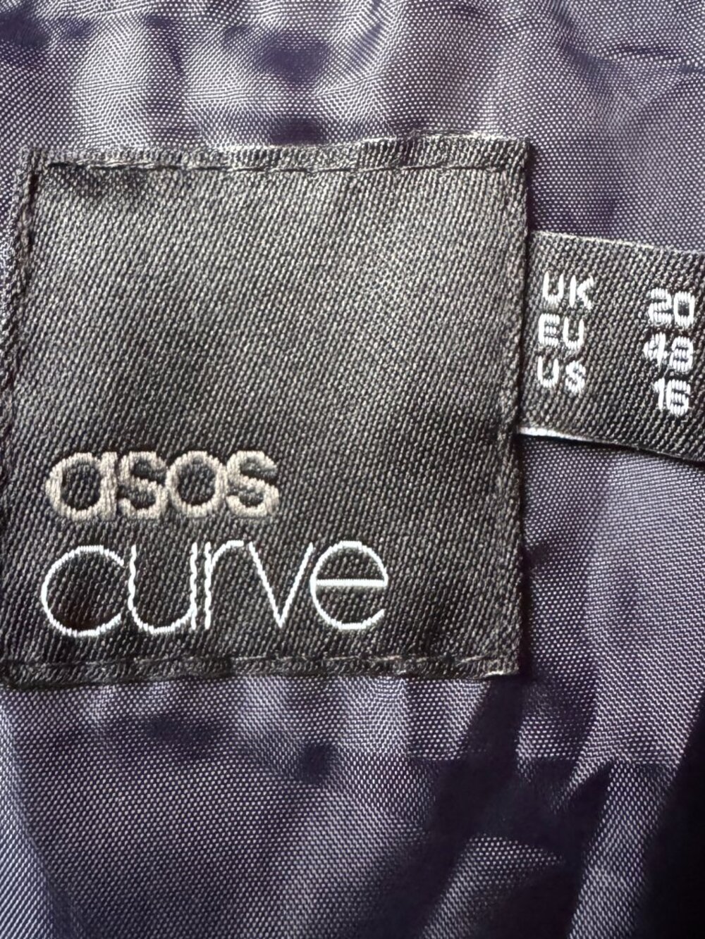 ASOS Curve Navy Coated Snap Front Hooded Raincoat in Women's 16 - Picture 3 of 13